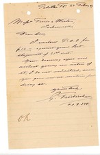 1889 Palatka, Florida Business Letter signed G. Friedheim Jacksonville Antique picture