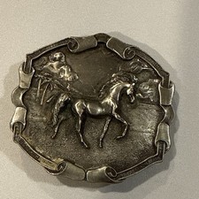 Vtg 1978 Horse Belt Buckle Bergamot Brass Works picture