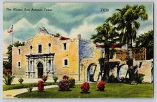 Postcard $1.11 Alamo from Lawn 1948 picture