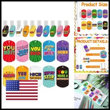 Liliaafar 60 Set Dog Tags Acrylic Student Incentive Necklaces Chains 2'' x 1.1'' picture
