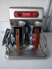Vintage Campbells Soup Counter Kitchen Warmer & Stainless Cups. Circa 1949 picture