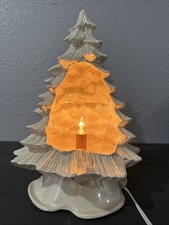 Ceramic Christmas Tree DHM 1988 Hand Painted 13” Two Piece Bulb Inside VGT picture