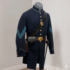 Civil War Enlisted Infantry Frock Coat Union Army Navy Blue Wool Renactment Coat picture