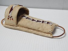 ANTIQUE / VINTAGE JICARILLA APACHE BABY BASKET TOY SIZED CRADLEBOARD - XTRA NICE picture