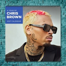 Chris Brown 2027 Wall Calendar 12 Month Celebrity Photo Fan Collectible picture