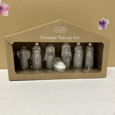 Ceramic 7 Piece Nativity Set- Mud Pie-New In Box picture