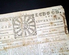 PEACE CELEBRATIONS American Revolutionary War End Events 1783 Boston Newspaper picture