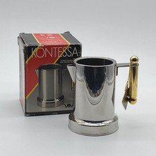 Vintage Vev Vigano Kontessa Creamer Italy INOX Gold Handle New in Box 1980s picture
