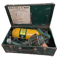 Vintage Chemox Oxygen Breathing Apparatus Gas Mask MSA +Case Clearvue picture