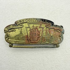Antique 1907 BPOE Elks 43rd Convention Philadelphia PA Badge Hanger Pin Keystone picture