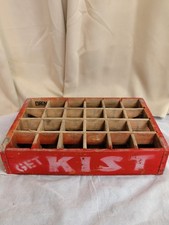 Vintage Get Kist Wood Metal Straps Soda Bottle Crate 24 Slots Box Iowa Good Cond picture