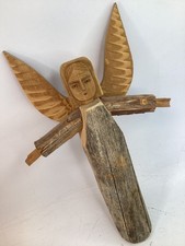 12” John Tollardo Taos, NM Angel Wood Sculpture Figure 2004 (L15) picture