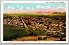 Evanston Wyoming Lincoln Highway Bird's-Eye View Postcard PC304 picture