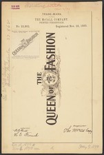 New York NY 1893 McCall Co Queen of Fashion trade-mark periodical print picture