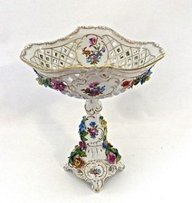 Antique Carl Thieme Dresden Signed Porcelain Late 19C Floral Centerpiece picture