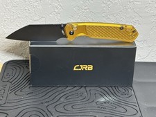 CJRB Pyrite Light J1945-AMB Amber Handle Folding EDC Knife New Black Blade picture