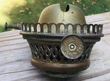Antique Pat’d 1873 Brass Lift Gallery Wick Trim No 2 Oil Lamp Burner  picture