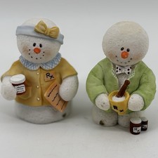 Lot 2 Sarah's Attic SnoWonders Pharmacist Snowmen RX Mortar Figurine 7529 picture