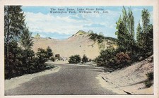 Michigan City Indiana Sand Dune Lake Shore Dr Washington Park Vtg Postcard 10A picture