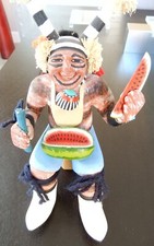 Large Sitting Clown Kachina eating Watermelon by Fletcher Healing 9