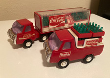TWO Antique Miniature Coca Cola Trucks picture