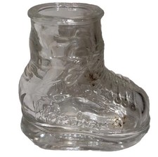 Windsor Clear Glass Boot Ice Skate Candy Container Figurine Display Glass picture