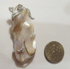 vintage 48 mm huge natural baroque pearl artistic collector pendant 54846 picture