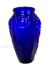 ANTIQUE 1920’s ArtDeco Vase Julius Stolle Niemen Stolle Poland Cobalt BlueVase picture