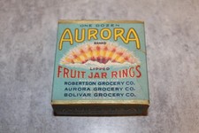 VINTAGE FRUIT JAR RINGS BOX AURORA BRAND picture