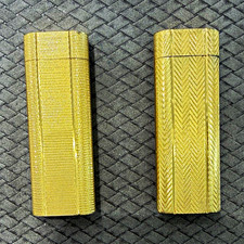 Lot of 2 Vintage Cartier Paris Gold Plated Gas Lighters Plaqué Or G Swiss picture