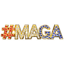 PBX-011-E Red White and Blue Crystal #MAGA pin TRUMP MAGA Make America Great Aga picture