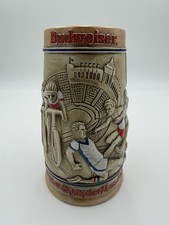 Vintage 1984 Los Angeles Olympics Budweiser Beer Stein Mug Ceramarte Torch picture
