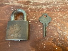 Eagle Lock Co Terryville Conn Brass Padlock 2.25” Tall x 1.5” Wide #Szkuj picture