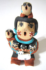 Jemez Story Teller  Pottery Cat Children Mom 4.5