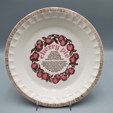 ROYAL CHINA JEANETTE VINTAGE CHERRY PIE PLATE WITH RECIPE INSIDE picture