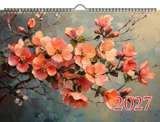 2027 Wall Calendar ~ Spring Blossom Vases: Elegant Floral Classic Porcelain picture
