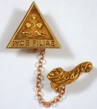Vtg 2g SOLID 14k Yellow Gold Masonic Job's Daughters Member Pin IYOB FILIAE Jobs picture
