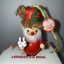 Steinbach Original Wooden Ornament Santa Holding 2 Turtle Doves- Rare W/box picture