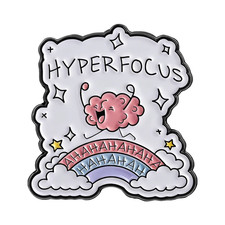 ADHD Hyperfocus Brain Brooch Enamel Pins Custom Mental Health Metal Brooches picture
