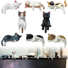 8 Pcs Mini Cat Figurines,Tiny Desk Cats for Computer Monitor, Shelves,Car Das... picture