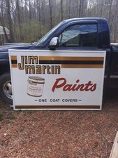 Huge rare Jim Martin Paints Vintage Sign NOS 4x6 Foot Grace Brite embossed nice picture