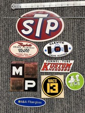 Vintage Racing Decal Lot STP Clevite Raybestos A&A Fiberglass Mac's 13 VG-EX picture