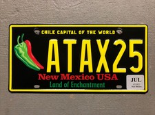NEW MEXICO LICENSE PLATE CHILE CAPITAL OF THE WORLD 🌶 RANDOM LETTERS/NUMBERS picture