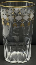5 Vintage Continental Gilt Frosted Etched Glass Tumblers picture