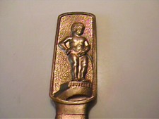 VINTAGE 1940'S WWII BRASS LETTER OPENER BRUSSELS, BELGIUM picture