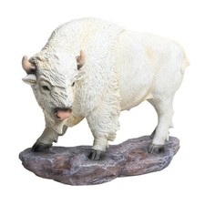 Lipco White Buffalo Figurine, Polyresin, 8-inches Height, Home Decor Accessories picture