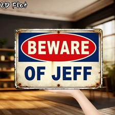 Beware of Jeff Creative Garage Tin Metal Signs Home Décor 8x12 picture
