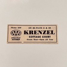 Krenzel Cottage Court Steam Heat-Open All Year Hwys 6 & 40 1948 CO Ad TAK2-S20 picture