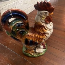 MINT NU Vintage (Lg 14” Tall) INTRADA Italy Heirloom Majolica Rooster Figurine picture