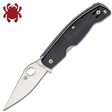Spyderco Pattadese M390 Satin Plain Blade Contoured Black G10 Handles C257GP picture